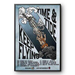 Keep Flying Band Poster 2026 Time & Tide Tour West Coast Dates Concert Art Print